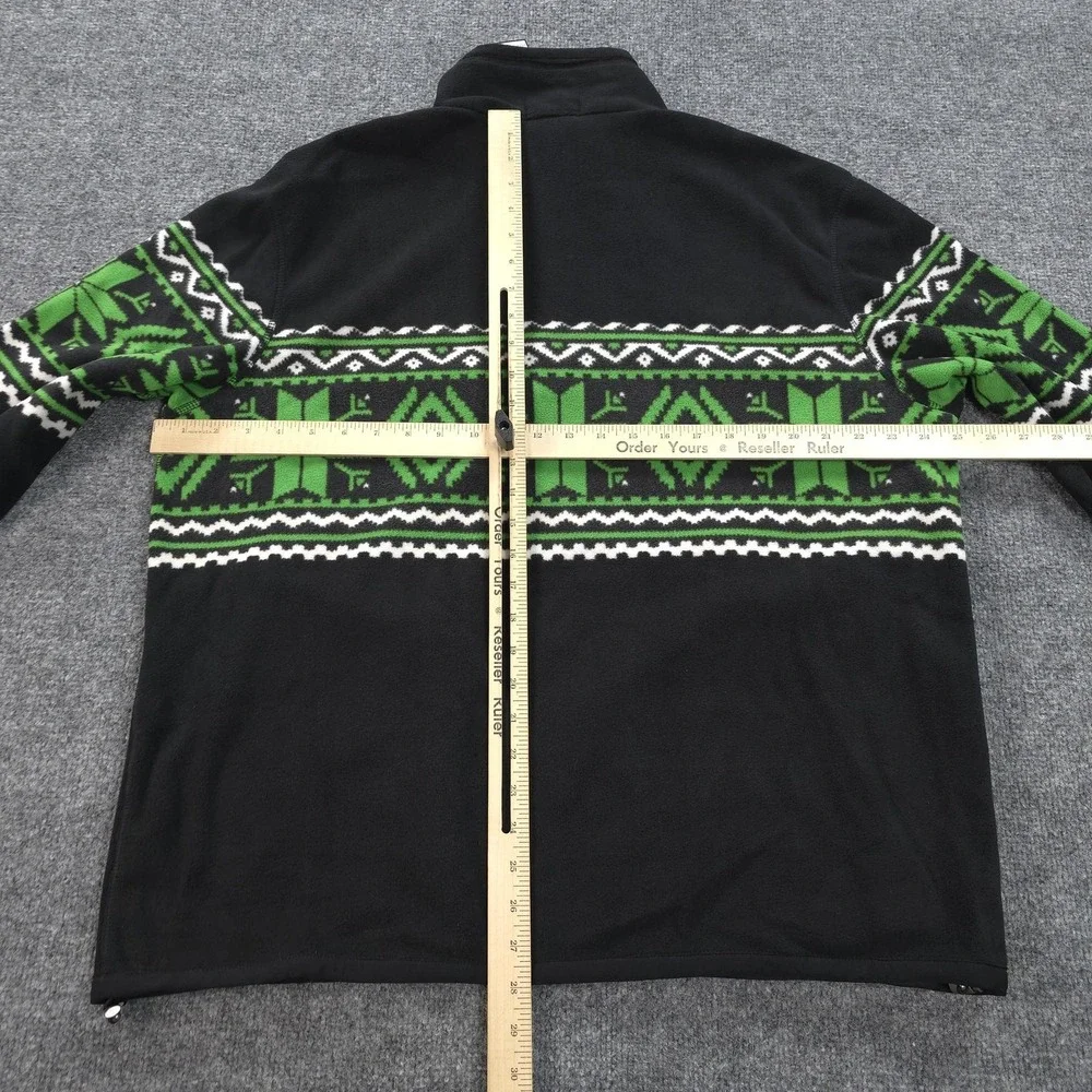 Polo‎ Ralph Lauren Jacket Mens XL Black Fleece 1/4 Zip Fair Isle Nordic NEW